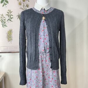 Cable Knit Cardigan Sweater Gloomy Coquette Morute Femme Dollette Academia XS